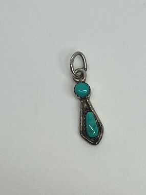 Vtg Navajo 925 Sterling Silver & Turquoise Mini Charm